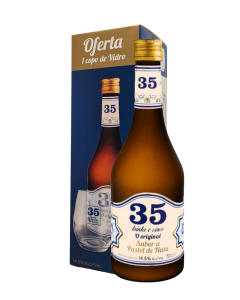 Licor 35 Creme de Pastel de Nata w/box & 1 Glass Free 700ml