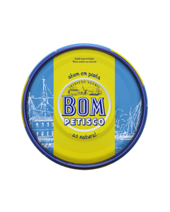 Bom Petisco Tuna in Brine (Agua) Round Tin 385g