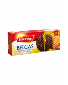 Saborosa Belga Butter Biscuits Chocolate Covered (Bolacha Belga com Chocolate) 198g