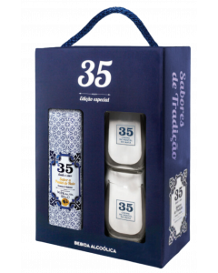 Licor 35 Creme de Pastel de Nata Azulejo Gift Set 500ml + 2 glasses